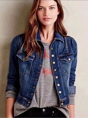 Current/Elliott "The Snap" Denim Jacket in Loved Wash - size 1 (small 4/6)